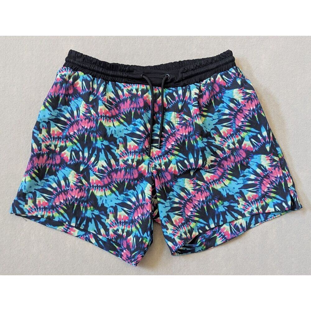 Euro Thrash Retro Style Neon Men's Swim Trunks Size M
